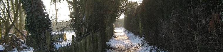 Bridleway in snow Vicarge Lane, East Farleigh - Photo by Louise Francis